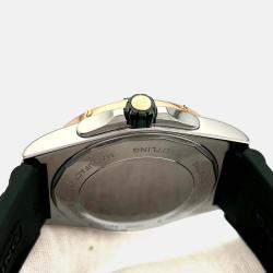 Pre Owned Breitling Super Chronomat U17356 Automatic Green diamonds 18k Rose Gold Stainless Steel Women's Wristwatch 38 mm