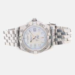Pre Owned Breitling Cockpit Lady A71356 Quartz White Diamonds Stainless Steel Women's Wristwatch 32mm