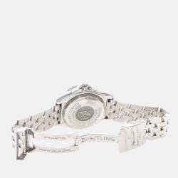 Pre Owned Breitling Cockpit Lady A71356 Quartz White Diamonds Stainless Steel Women's Wristwatch 32mm