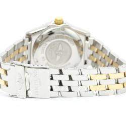 Pre Owned Breitling Blue 18K Yellow Gold And Stainless Steel Wings D67050 Quartz Women's Wristwatch 31 MM