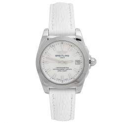 Breitling MOP Stainless Steel Leather Galactic W7433012/A779 Women's Wristwatch 36 MM