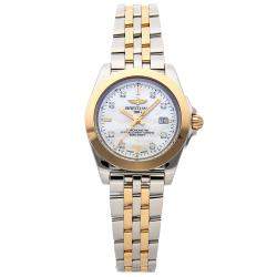 Breitling White Diamonds 18K Yellow Gold And Stainless Steel Galactic Sleek Edition C7133012/A803 Women's Wristwatch 32 MM