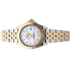 Breitling White Diamonds 18K Yellow Gold And Stainless Steel Galactic Sleek Edition C7133012/A803 Women's Wristwatch 32 MM
