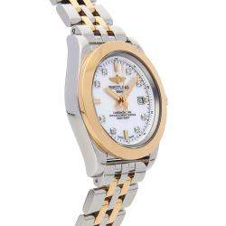Breitling White Diamonds 18K Yellow Gold And Stainless Steel Galactic Sleek Edition C7133012/A803 Women's Wristwatch 32 MM