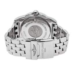 Breitling Black Stainless Steel Diamonds Galactic A37330 Men's Wristwatch 36 mm