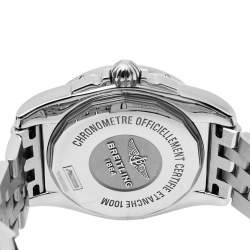 Breitling Black Stainless Steel Diamonds Galactic A37330 Men's Wristwatch 36 mm
