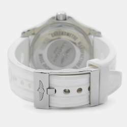 Pre Owned Breitling White Stainless Steel Rubber Superocean II A17312D2 Women's Wristwatch 36 mm