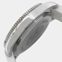 Pre Owned Breitling White Stainless Steel Rubber Superocean II A17312D2 Women's Wristwatch 36 mm