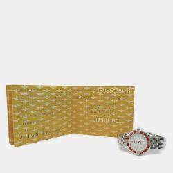 Pre Owned Breitling White 18k Yellow Gold And Stainless Steel Lady J D52065 Quartz Women's Wristwatch 30 mm