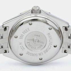 Pre Owned Breitling White 18k Yellow Gold And Stainless Steel Lady J D52065 Quartz Women's Wristwatch 30 mm