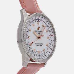 Breitling White Shell Stainless Steel Navitimer A17395211A1P3 Automatic Women's Wristwatch 35 mm