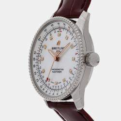 Breitling White Shell Navitimer A17395211A1P2 Automatic Women's Wristwatch 35 mm