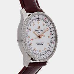Breitling White Shell Navitimer A17395211A1P2 Automatic Women's Wristwatch 35 mm