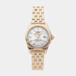 Breitling White 18k Rose Gold Galactic H7234812/A791 Quartz Women's Wristwatch 29 mm