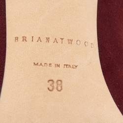 Brian Atwood Burgundy/Pink Suede Fringed Pointed Toe Pumps Size 38