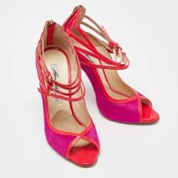 Brian Atwood Pink Calf Hair and Patent Leather Stellah Pumps Size 37.5