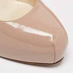 Brian Atwood Beige Patent Leather Platform Pumps Size 37