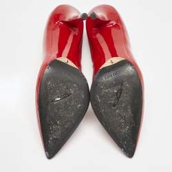Brian Atwood Red Patent Leather Pointed Toe Pumps Size 39
