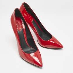 Brian Atwood Red Patent Leather Pointed Toe Pumps Size 39