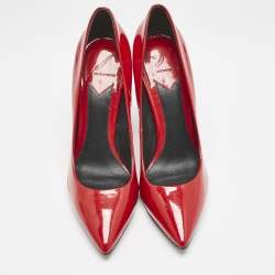 Brian Atwood Red Patent Leather Pointed Toe Pumps Size 39