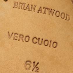 Pre Owned Brian Atwood Green Suede Laplata Laser Cut Sandals Size 39.5