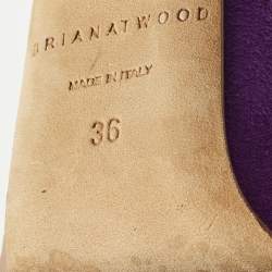 Pre Owned Brian Atwood Purple Suede Platform Open Toe Pumps Size 36