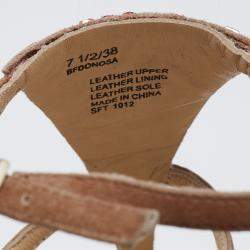 Brian Atwood Brown Suede Donasa Crystal T Strap Sandals Size 38