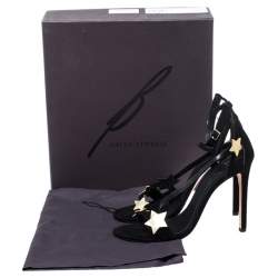 Pre Owned Brian Atwood Black Suede Licata Star Applique Sandals Size 39