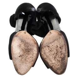 Brian Atwood Black Suede Correns Ankle Cuff Sandals Size 36.5