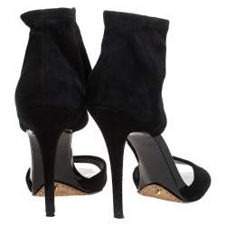 Brian Atwood Black Suede Correns Ankle Cuff Sandals Size 36.5