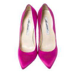 Brian Atwood Fuchsia Satin Besame Pumps Size 37