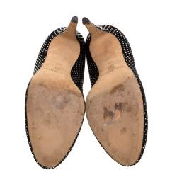 Pre Owned Brian Atwood Black Suede Crystal Embellished Tori Strass Pumps Size 40