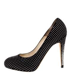 Pre Owned Brian Atwood Black Suede Crystal Embellished Tori Strass Pumps Size 40