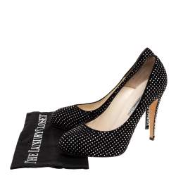 Pre Owned Brian Atwood Black Suede Crystal Embellished Tori Strass Pumps Size 40