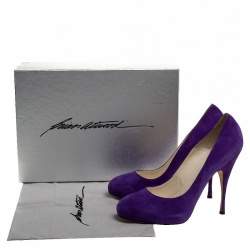 Brian Atwood Purple Suede Hidden Platform Pumps Size 40