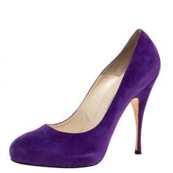 Brian Atwood Purple Suede Hidden Platform Pumps Size 40