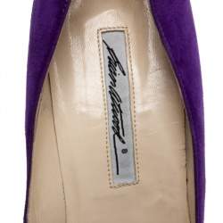 Brian Atwood Purple Suede Hidden Platform Pumps Size 40