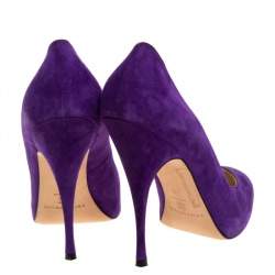 Brian Atwood Purple Suede Hidden Platform Pumps Size 40