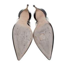 Pre Owned Brian Atwood Black Patent Leather Marissa Ankle Straps Pumps Size 39