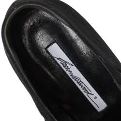 Pre Owned Brian Atwood Black Calf Hair Adelaide Ankle Wrap Pumps Size 38