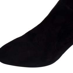 Brian Atwood Black Suede Zipper Detail Boots Size 39