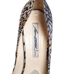 Brian Atwood Multicolor Satin Peep Toe Pumps Size 38.5