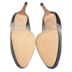 Pre Owned Brian Atwood Black Patent Leather Platform Pumps Size 42