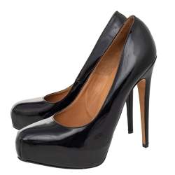 Brian Atwood Black Patent Leather Platform Pumps Size 40