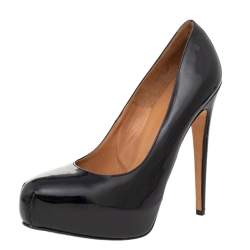 Brian Atwood Black Patent Leather Platform Pumps Size 40