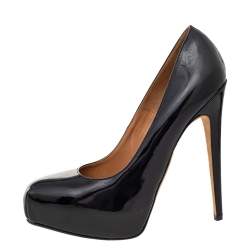 Brian Atwood Black Patent Leather Platform Pumps Size 40
