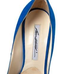 Brian Atwood Royal Blue Suede Open-Toe Pumps Size 38