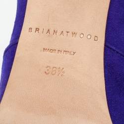 Brian Atwood Purple Suede Lace up Booties Size 38.5