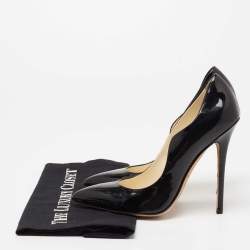 Brian Atwood Black Patent Leather Pointed Toe Pumps Size 38