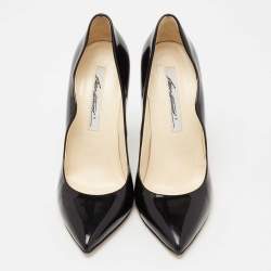 Brian Atwood Black Patent Leather Pointed Toe Pumps Size 38